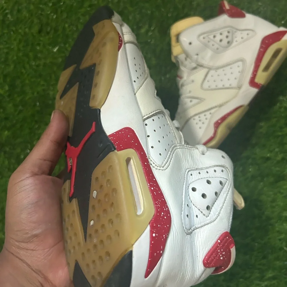 Air Jordan 6 Red Oreo Size 7Y GS White Red Used No Box